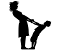 Mother And Son Minus Ground Silhouette