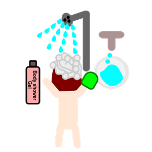 A Boy takes a Shower