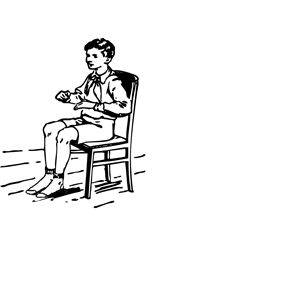 Shoeless Boy Sitting In A Chair