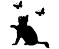 Kitten Playing With Butterflies Icon