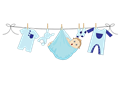 Baby Boy Hanging On A Clothesline