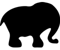 Cartoon elephant silhouette