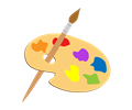 Artists Palette And Brush