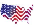 Wavy Flag America Map