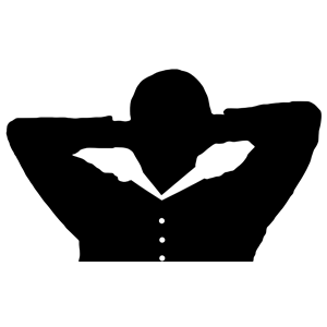 Man Relaxing With Hands Behind Head Silhouette