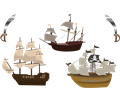 Three Pirate Ships