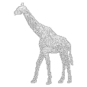 Giraffe Landscape Silhouette Minus Landscape Maze