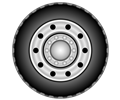 Wheel rim tyre for a truck