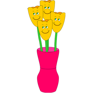 Vase of Happy Tulips