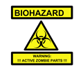 Zombie Parts Warning Label