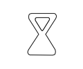 White Hourglass Outline