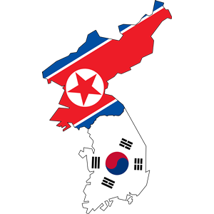 North & South Korea Flag Map (No Jeju)