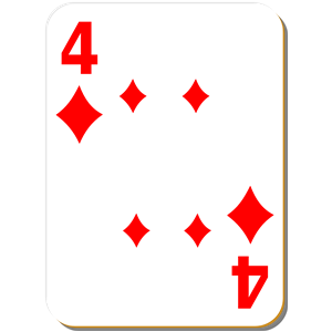 White deck: 4 of diamonds