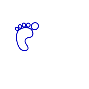 Blue White Cartoon Foot
