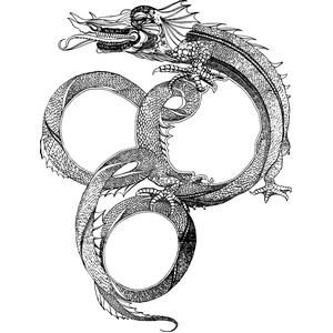 Loopy Asian Dragon Frame