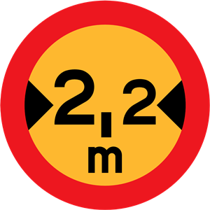 2.2 m sign