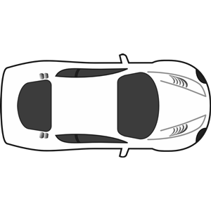 White blank racing car top view