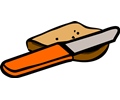 knife and piece of bread